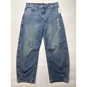 NWT Gap Denim Women's Barrel Leg Blue Jeans - Size 10/30 Short (32x25)